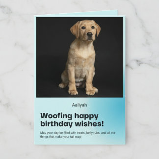 Woofing Happy Birthday Labrador Card