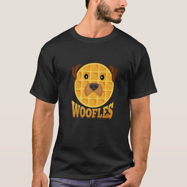 Woofles A Dog Waffles Breakfast Food Waffles   T-Shirt (Front)