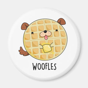 Woofles Funny Doggy Waffle Pun Magnet