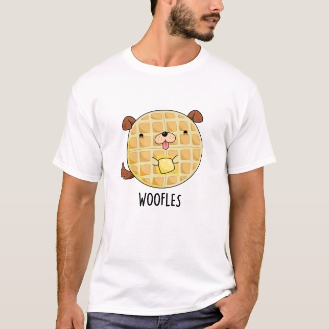 Woofles Funny Doggy Waffle Pun  T-Shirt (Front)