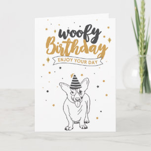 Woofy Birthday Corgi Cute Puppy Sketch Cute Puppy Card