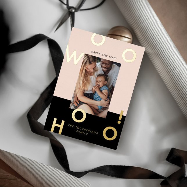 Woohoo! Happy New Year Minimal Bold Letters Photo (Creator Uploaded)