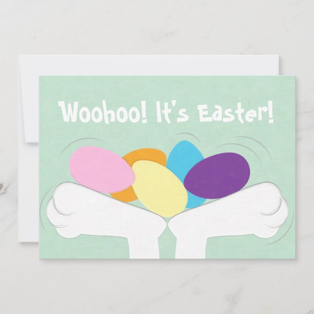 Woohoo! It's Easter! Easter Egg Hunt Invitation (Front)