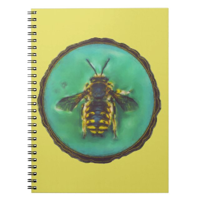 Wool Carder Bee Spiral Notebook (Front)