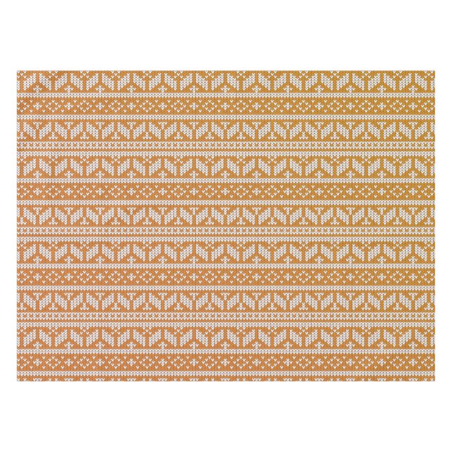 Wool Cross Stitch Knit Knitted Christmas Pattern | Tablecloth (Front (Horizontal))