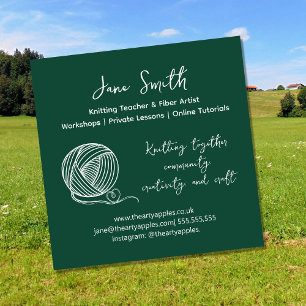 wool Knitting Teacher Business Card   Wool Yarn 