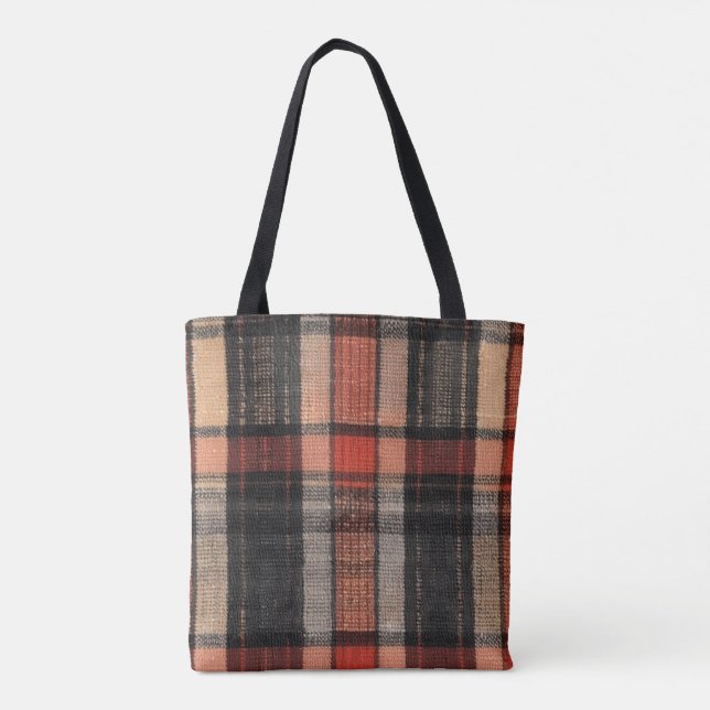 Wool Plaid Tote Bag (Back)