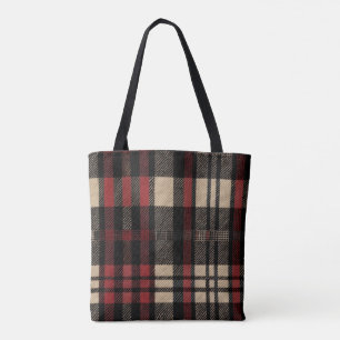 Wool Plaid Tote Bag