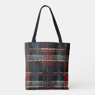 Wool Plaid Tote Bag