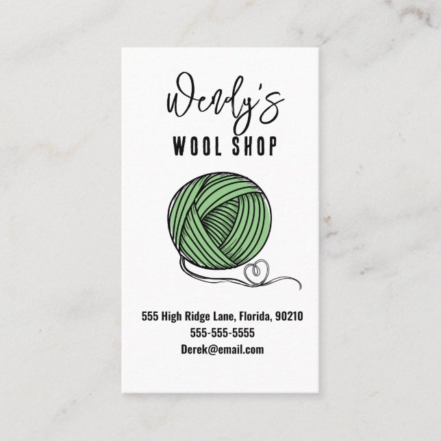 wool shop workshop  business card (Front)