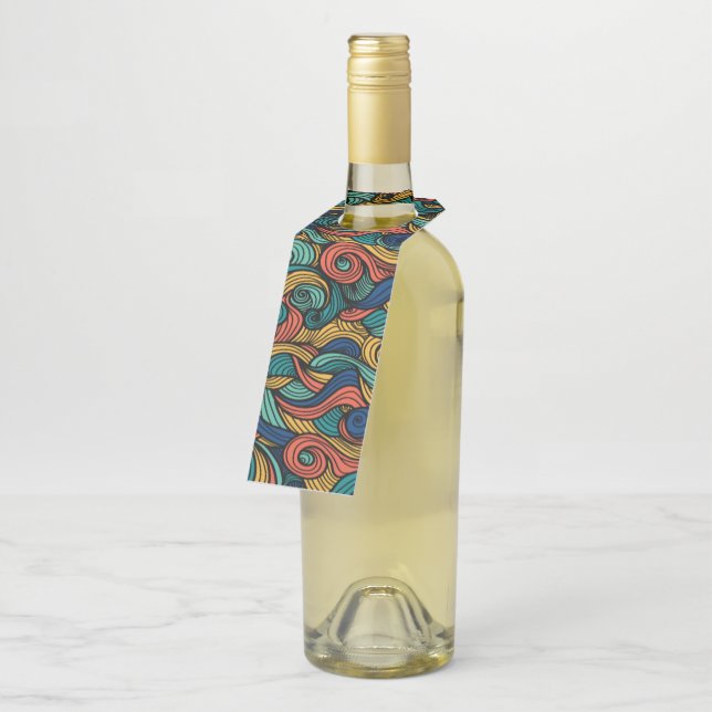 Wool Topped paisley      Bottle Tag (Angled)