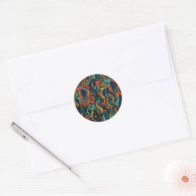 Wool Topped paisley      Classic Round Sticker (Envelope)