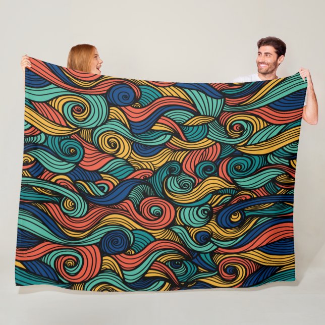 Wool Topped paisley      Fleece Blanket (In Situ)