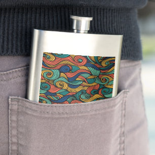 Wool Topped paisley Hip Flask