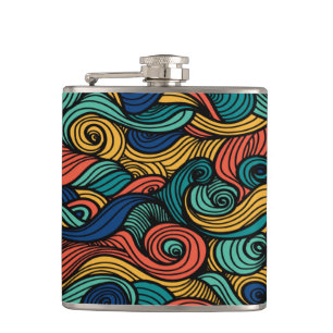 Wool Topped paisley Hip Flask