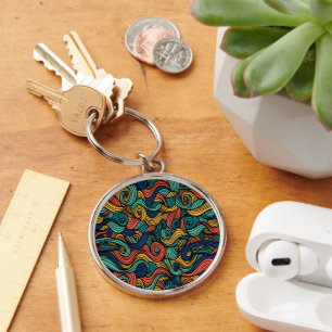 Wool Topped paisley      Key Ring