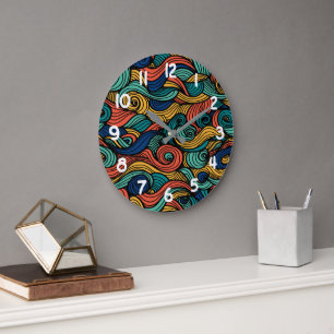 Wool Topped paisley      Large Clock