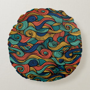 Wool Topped paisley      Round Cushion