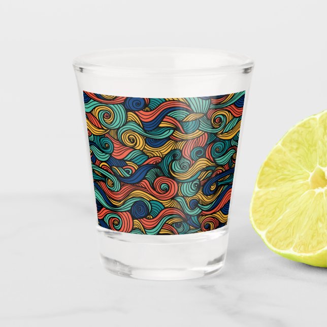 Wool Topped paisley      Shot Glass (Front)