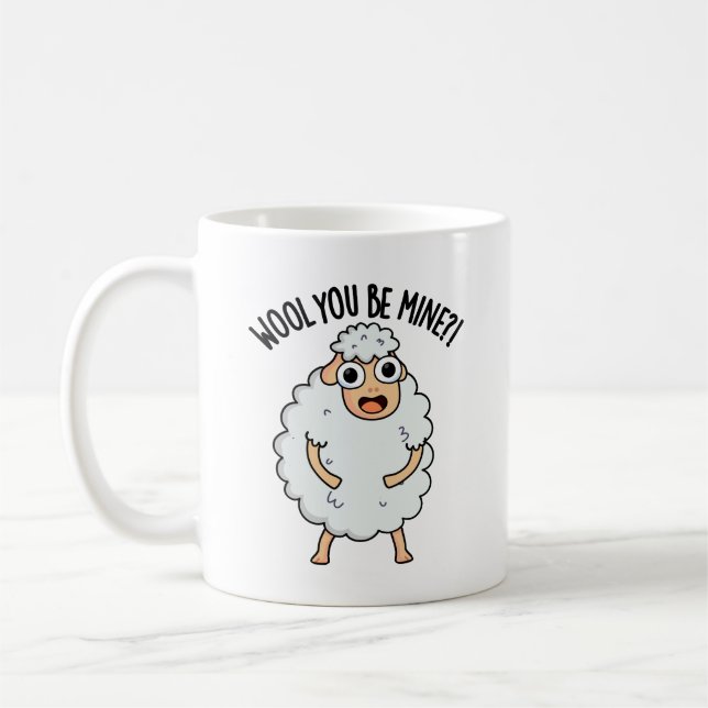 Wool You Be Mine Funny Sheep Pun  Coffee Mug (Left)