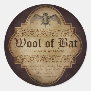Woolf of Bat Apothecary Classic Round Sticker