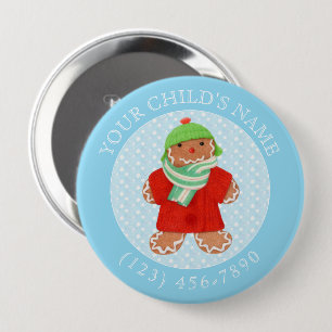 WOOLIE GINGERBRAD Child ID Button - Blue
