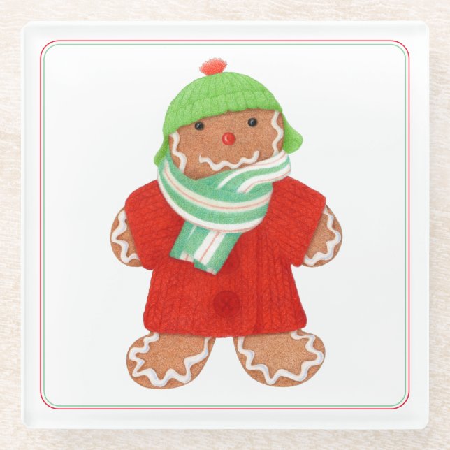 WOOLIE GINGERBREAD Glass Coaster (Front)