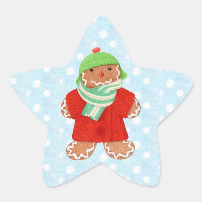 WOOLIE GINGERBREAD Star Stickers (Front)