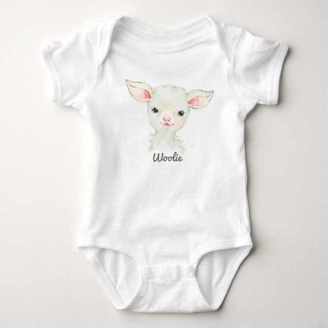 Woolie Lambert Cute Lamb Newborn Bodysuit (Front)