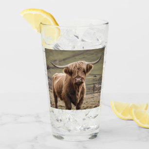 Woolly Brown Highland Cow, Glass