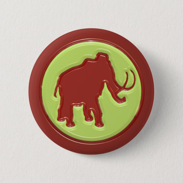 Woolly Mammoth 6 Cm Round Badge (Front)