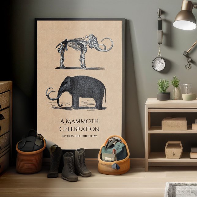 Woolly Mammoth and Skeleton Prehistoric Animals Poster (Creator Uploaded)