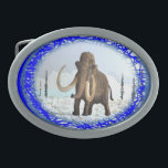 Woolly Mammoth Belt Buckles<br><div class="desc">A Woolly Mammoth in a typical Ice Age tundra setting. Woolly mammoths were not noticeably larger than present-day African elephants. Fully grown mammoth bulls reached heights between 9.2 ft and 9.8 ft while the dwarf varieties reached between 6 ft and 7.5 ft. Woolly mammoths had a number of adaptations to...</div>