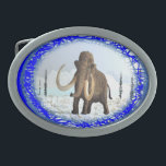 Woolly Mammoth Belt Buckles<br><div class="desc">A Woolly Mammoth in a typical Ice Age tundra setting. Woolly mammoths were not noticeably larger than present-day African elephants. Fully grown mammoth bulls reached heights between 9.2 ft and 9.8 ft while the dwarf varieties reached between 6 ft and 7.5 ft. Woolly mammoths had a number of adaptations to...</div>