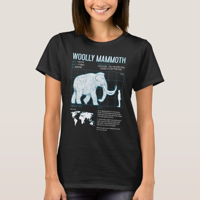 Woolly Mammoth Facts Extinct Animals Vintage T-Shirt (Front)