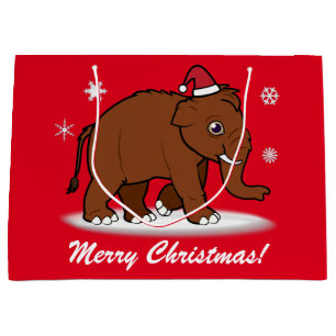 Woolly Mammoth Merry Christmas Large Gift Bag