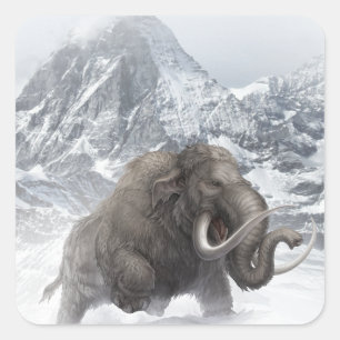 Woolly Mammoth Prehistoric Animal ice age  Square Sticker