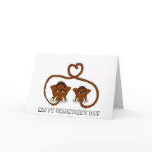 Woolly Mammoth Valentine's Day Card