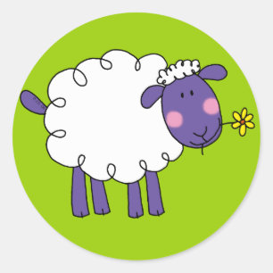 Woolly sheep classic round sticker