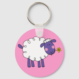 Woolly sheep key ring