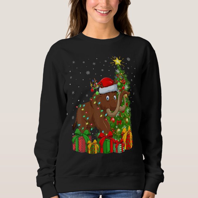 Woolly   Xmas Holiday Santa Woolly Christmas Tree Sweatshirt (Front)