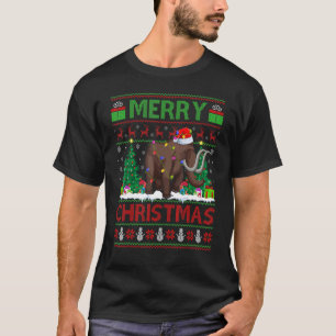 Woolly   Xmas Tree Lights Ugly Santa Woolly Christ T-Shirt