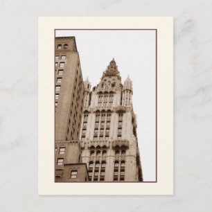 Woolworth Building Sepia Postcard