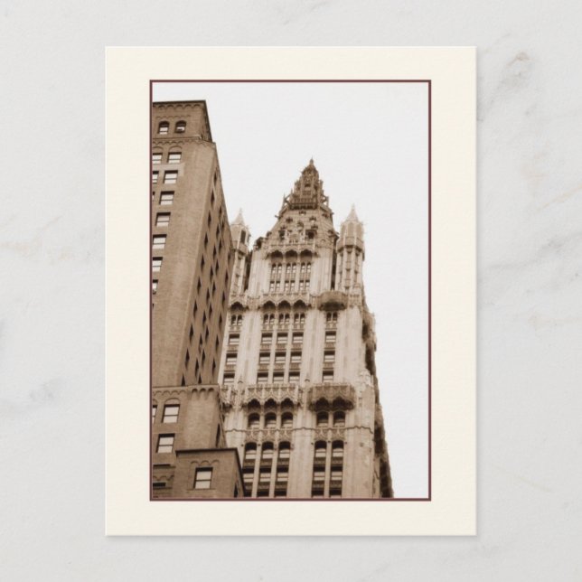 Woolworth Building Sepia Postcard (Front)