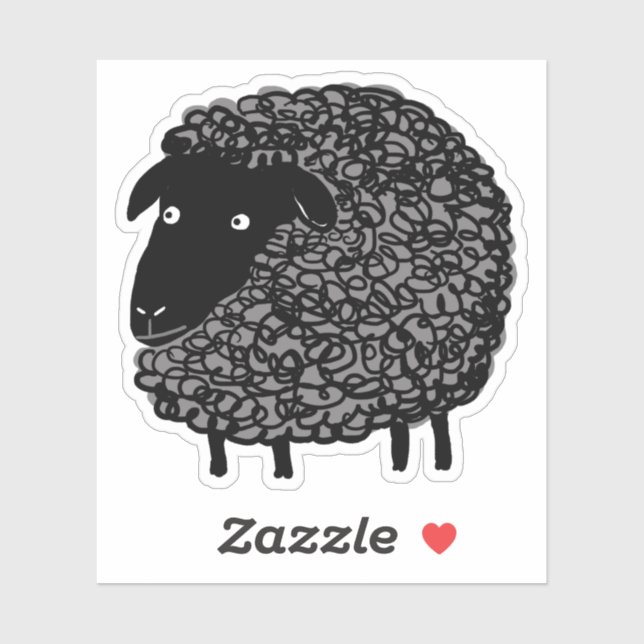 Wooly Black Sheep Cartoon (Sheet)