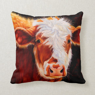 Wooly Bully - Hairy Hereford Calf Cow Pillow