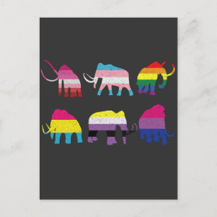 Wooly Mammoth LGBT Flag Gay Pride Month Trans Postcard