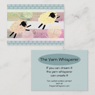 Wooly Sheep Yarn Crochet Knit Business Card