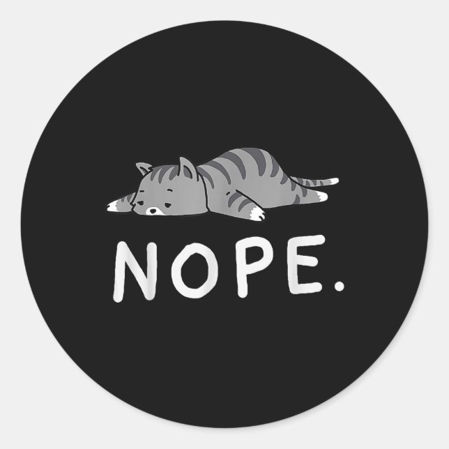 Woot Nope Cat  Classic Round Sticker (Front)