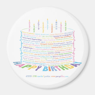 Wor(l)d Birthday Cake Magnet